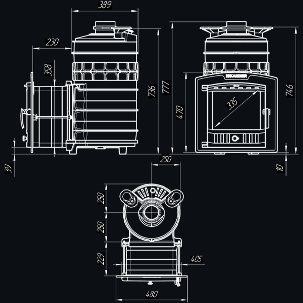 Чугунная печь для бани Искандер ЗК 25 (П2) Pro