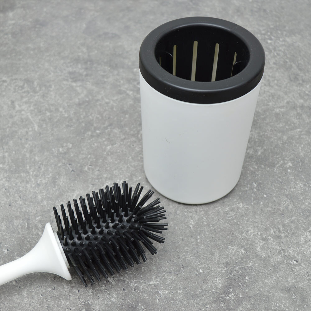 Ерш для туалета гибкий с подставкой, белый