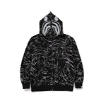 A Bathing Ape Marbling Camo Shark Relaxed Fit Full Zip Худи черный