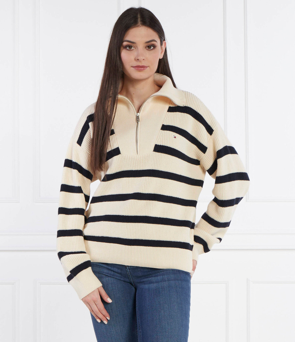 Свитер CO CARDI STITCH 1/2 ZIP SWT Tommy Hilfiger - экрю(WW0WW42420)