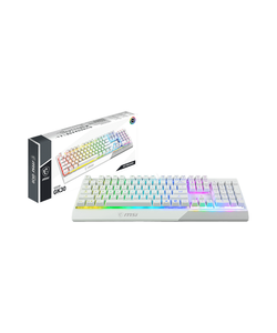 Gaming Keyboard MSI VIGOR GK30, Wired, Mechanical-like plunger switches. 6 zones RGB lighting with several lighting effects. Anti-ghosting Capability. Water Resistant (spill-proof), White
