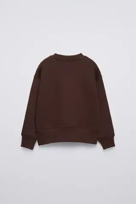 ZARA ОДНОТОННАЯ ТОЛСТОВКА, КОРИЧНЕВЫЙ