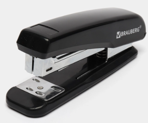 Степлер №24/6, 26/6 Браунберг Классик до 25листов, черный