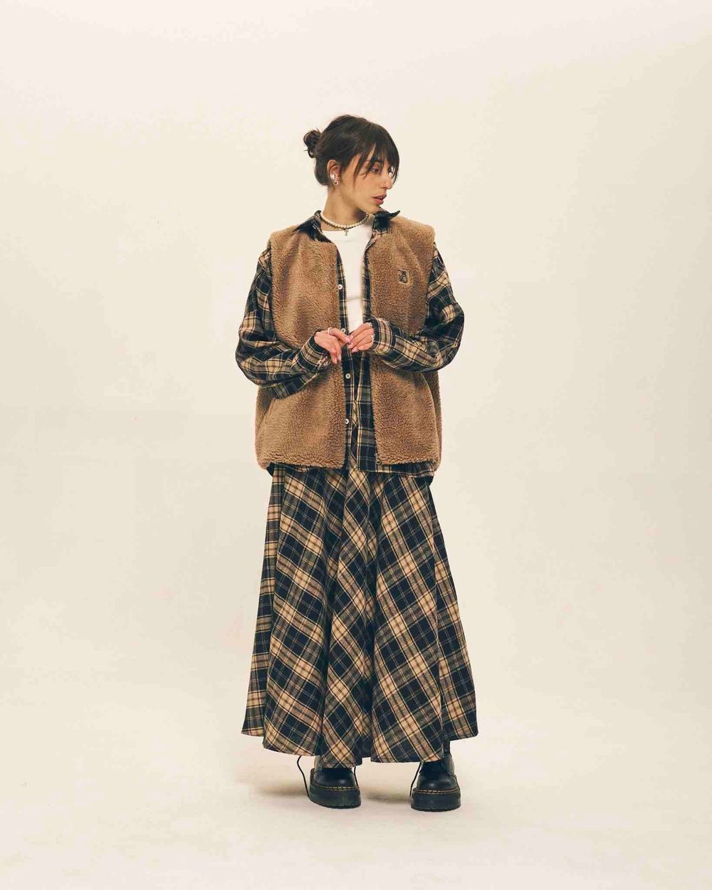 Рубашка One Two Cowboy Basic 8 в клетку черная