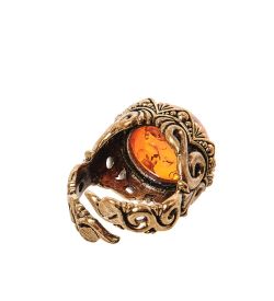 AM-2509 Кольцо «Театральное» (латунь, янтарь)
