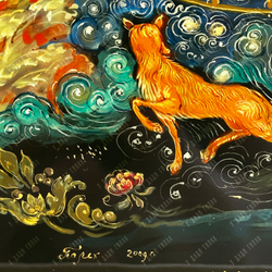 Палехская лаковая миниатюра "Тройка". Худ. А. Крайкин.  п. Палех, Россия, 2009 г.