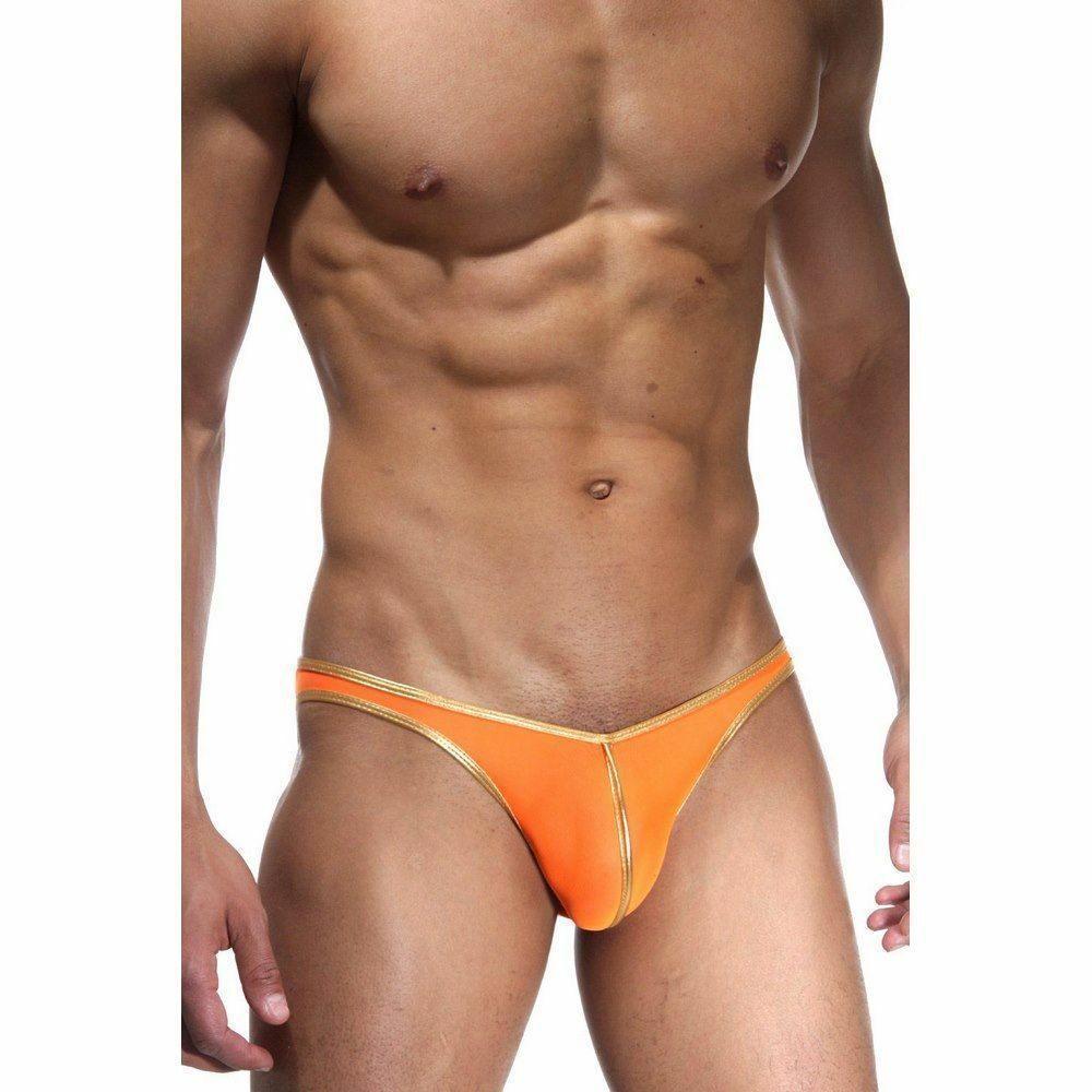 Мужские трусы слипы оранжево-черные Cosmos Colors  L20OBG
