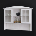 Шкаф Лена двухдверный из массива сосны, с 3 полками (верхняя часть буфета Лена), белый воск