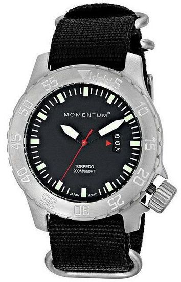 Канадские часы Momentum TORPEDO BLACK сапфир 1M-DV74BS7B