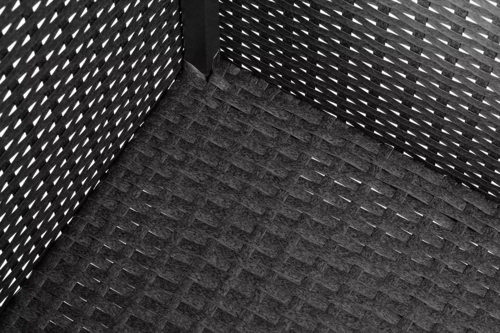 "Лунго" кашпо для цветов большое плетеное из искусственного ротанга, цвет графит