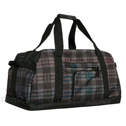 Сумка спортивная Grizzly 600-3/2 62*37*30см клетка серо-голубая