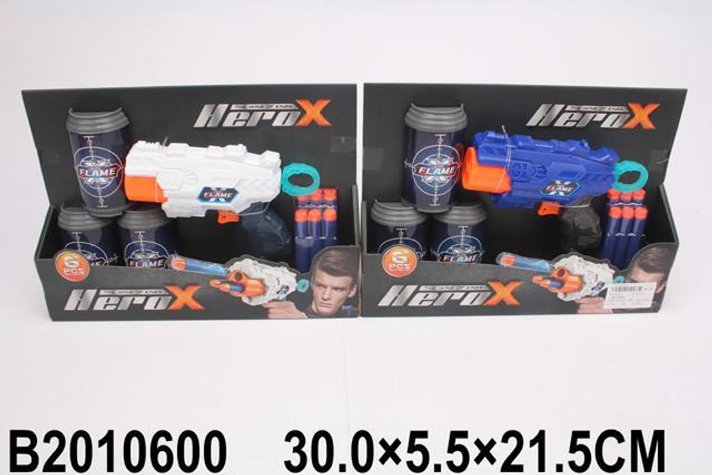 Пистолет с мягк.пулями, коробка JLX7214