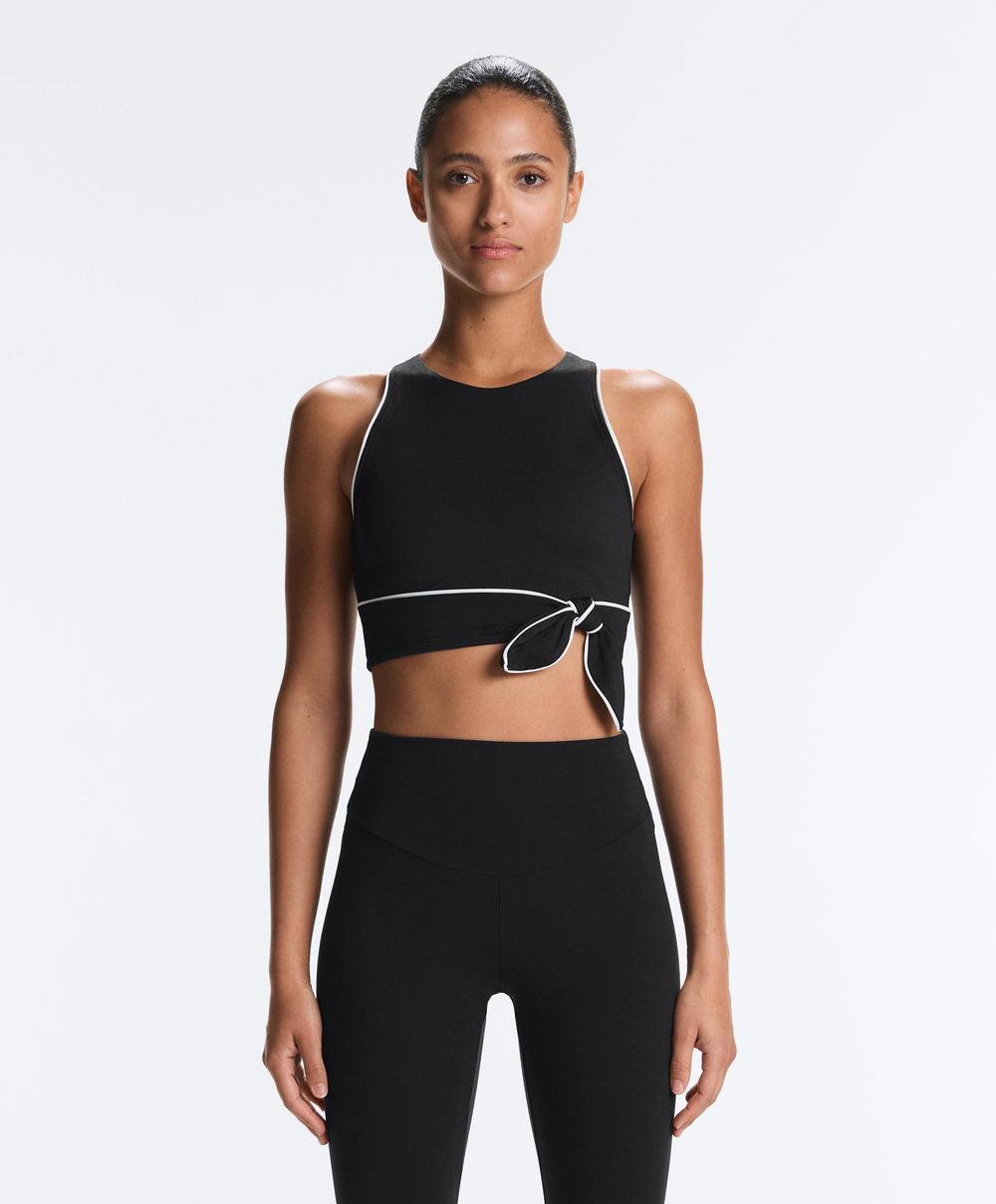 Oysho Топ без рукавов Comfortlux с завязками, черный