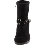 576402 Полусапожки женские черные замша