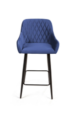 Стул полубарный Robert, бархат синий 29
