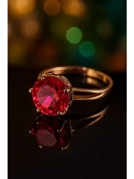 Кольцо серебряное с ситаллом "Рубеллит"