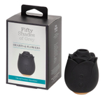 Бесконтактный клиторальный стимулятор в виде бутона розы Fifty Shades of Grey Black Rose Silicone Clitoral Suction Stimulator