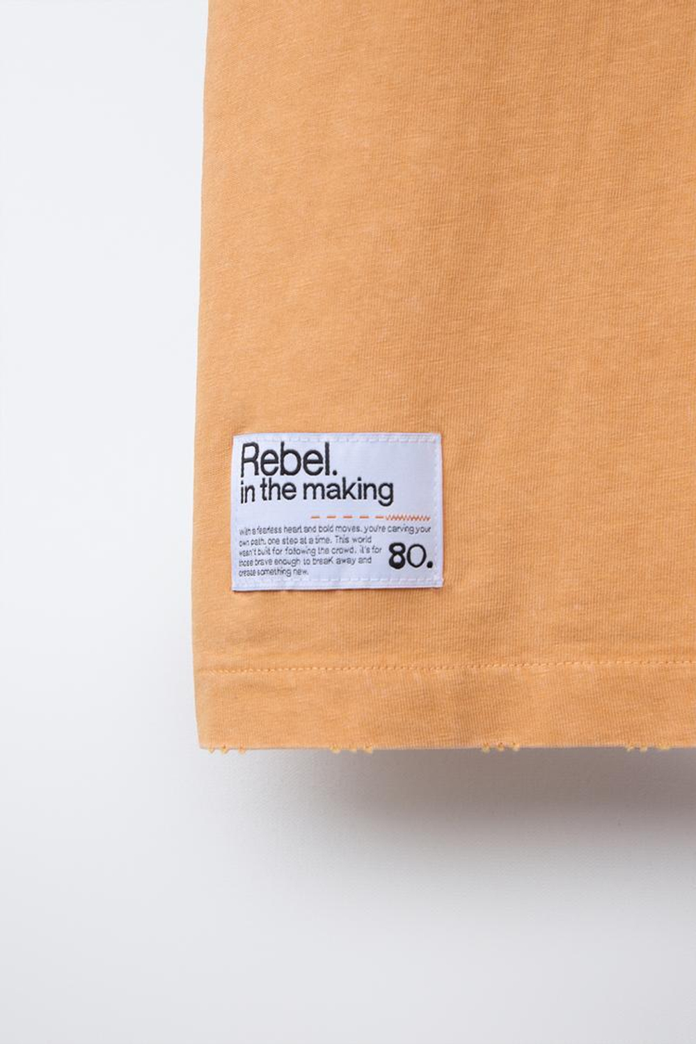 ZARA ФУТБОЛКА С КАРМАНОМ И ЭФФЕКТОМ ПОТЕРТОСТИ, ОРАНЖЕВЫЙ