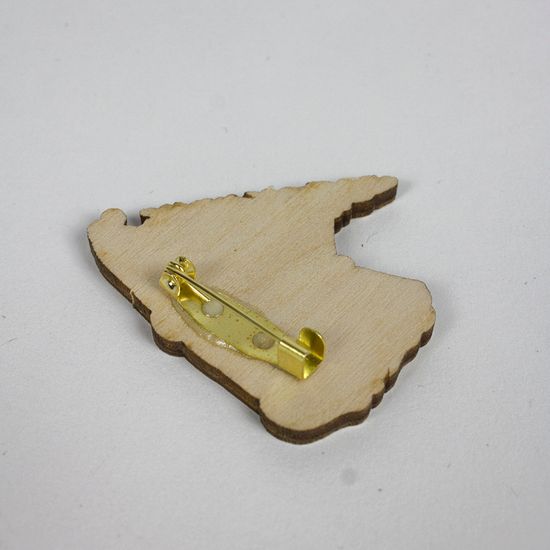 Деревянный значок. Пицца