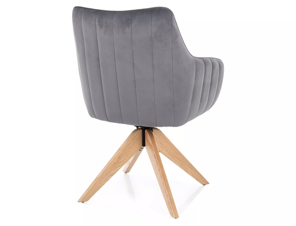Стул SIGNAL AZALIA D Velvet Bluvel 14 серый/дуб, поворотный