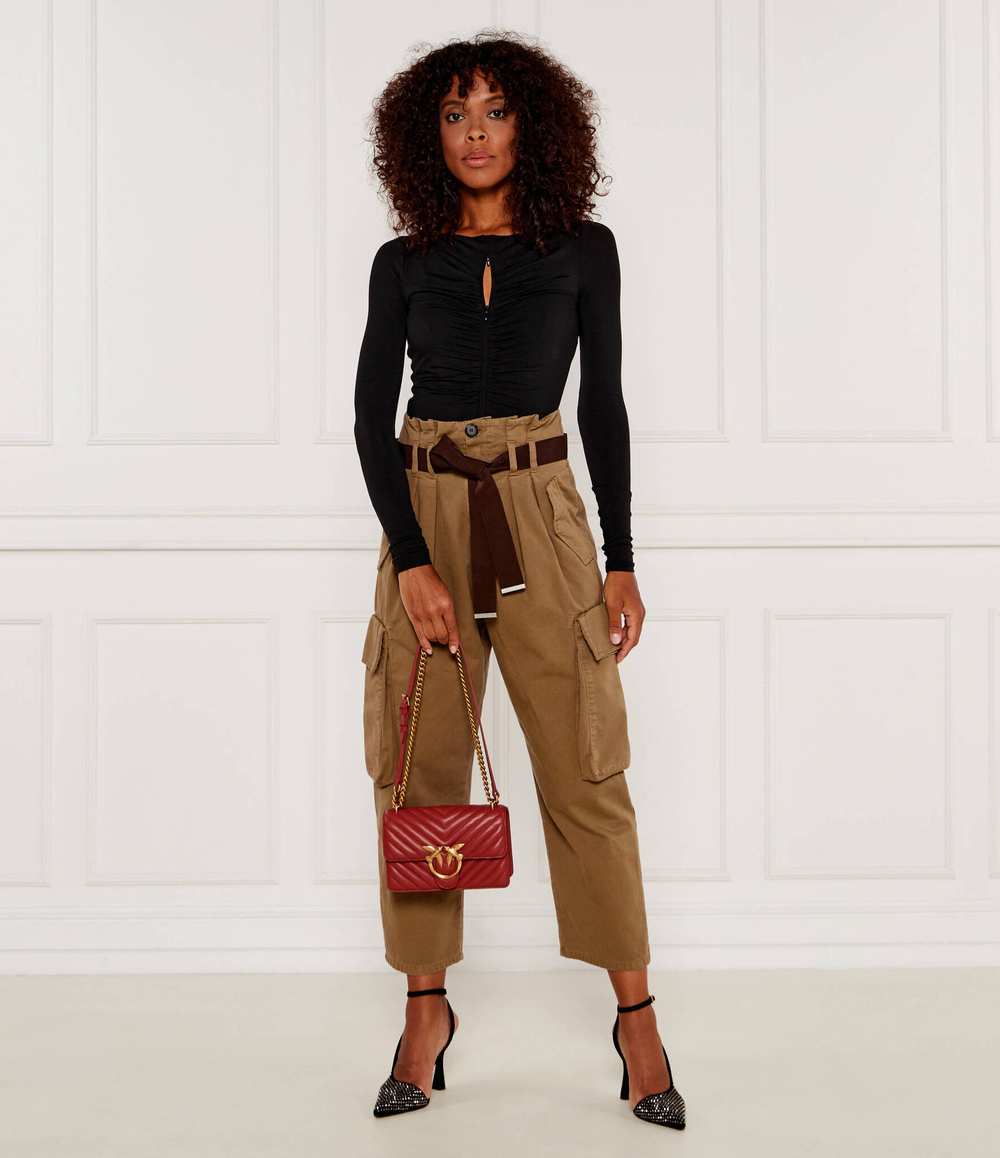 Кожаная сумка-мессенджер LOVE ONE MINI DC Pinko - красный(100074 A0GK)