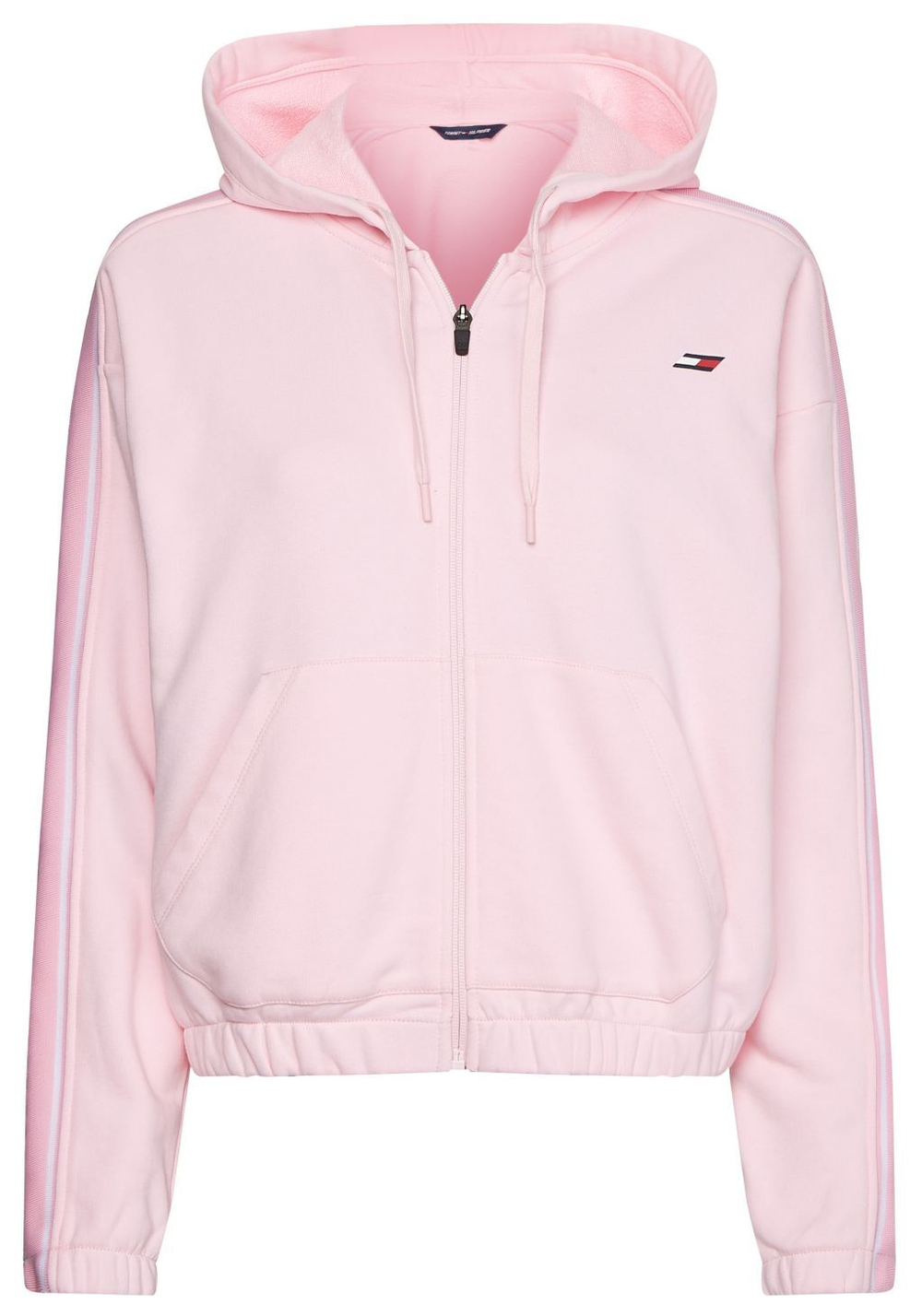 Женская теннисная куртка Tommy Hilfiger Relaxed Branded Zip Up Hoodie - pastel pink