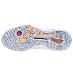 MIZUNO, WAVE STEALTH NEO, HANDBALL, White/Navy Peony/Peach Parfait, WOMEN, US 9 /EUR 40 /UK 6,5 /СМ 26