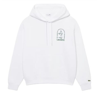 Мужская теннисная кофта Lacoste Loose Fit Printed - white