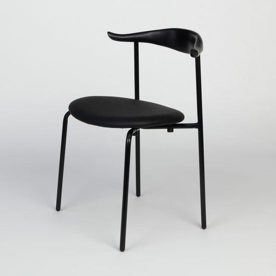 Стул металлический с мягким сиденьем и деревянной спинкой CH88 Black Edition