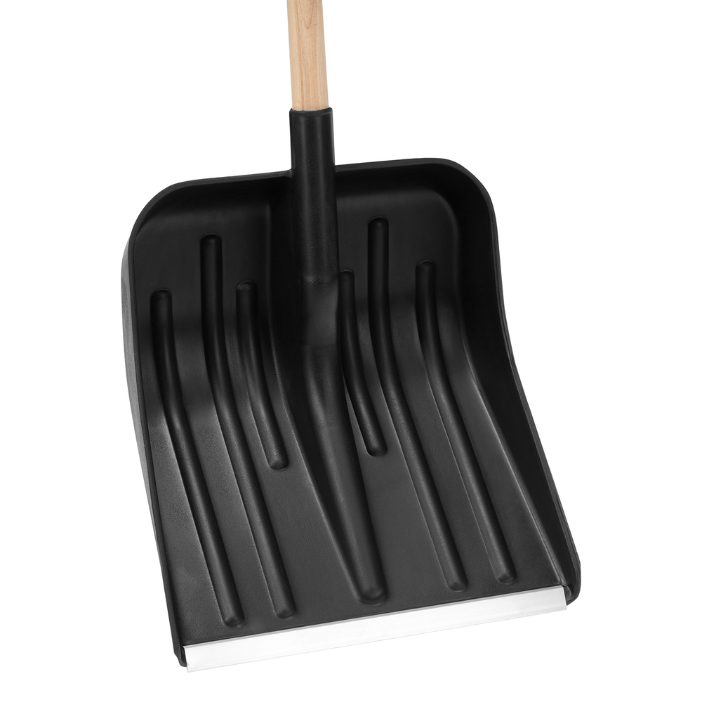 Лопата для уборки снега пластиковая, 360 х 405 х 1550 мм, деревянный черенок в/с, Сибртех