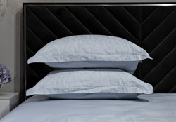 Простыня 240х250см Garda Décor сатиновая голубая прямая 130HB-00033