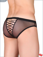 Слипы мужские сетчатые со шнуровкой сзади, (48) (Цвет: черный)