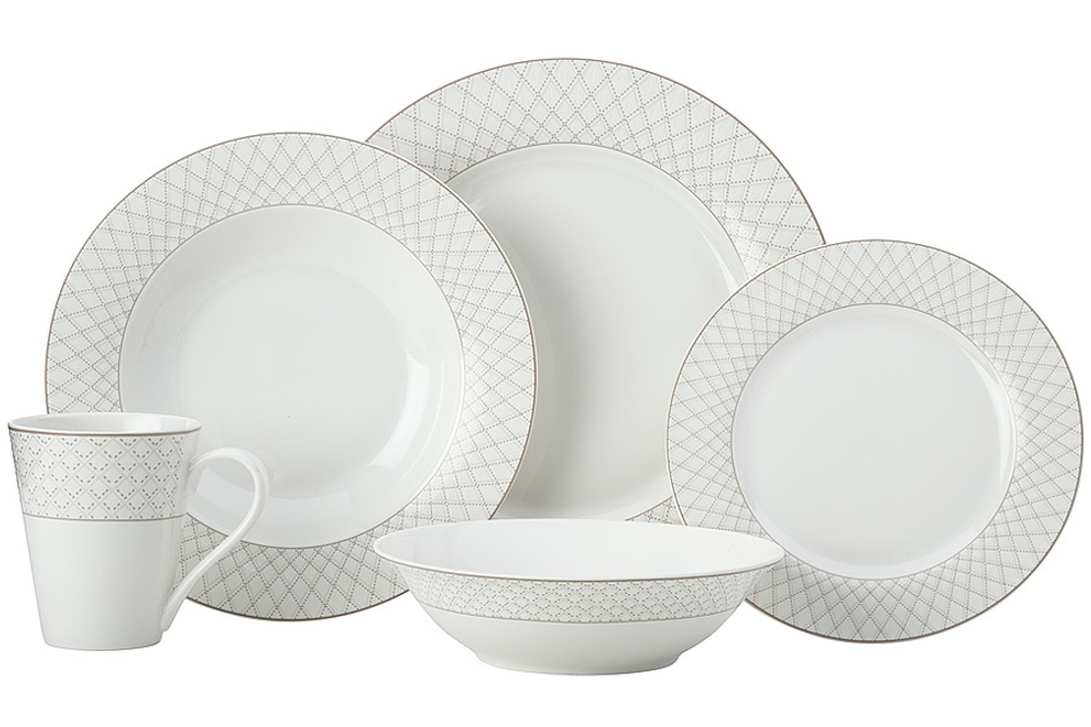 Обеденный сервиз Maxwell & Williams Jewel серый 20 предметов на 4 персоны