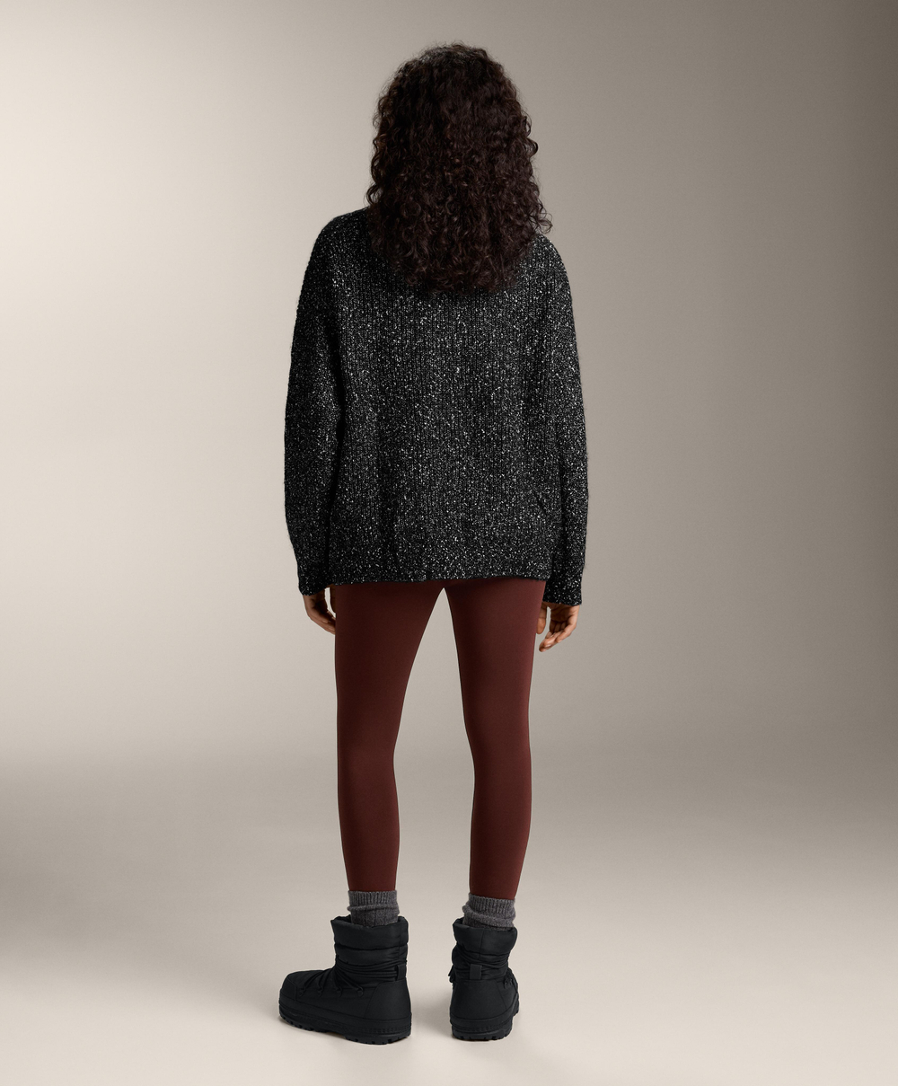 Oysho Кардиган с V-образным вырезом из непсов и 27% шерсти, черный