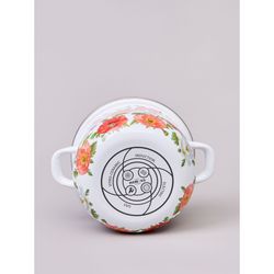 КАСТРЮЛЯ AGNESS ЭМАЛИРОВАННАЯ С ЭМАЛ.КРЫШКОЙ СЕРИЯ "МАКИ", 2.0 Л, 18*11 СМ