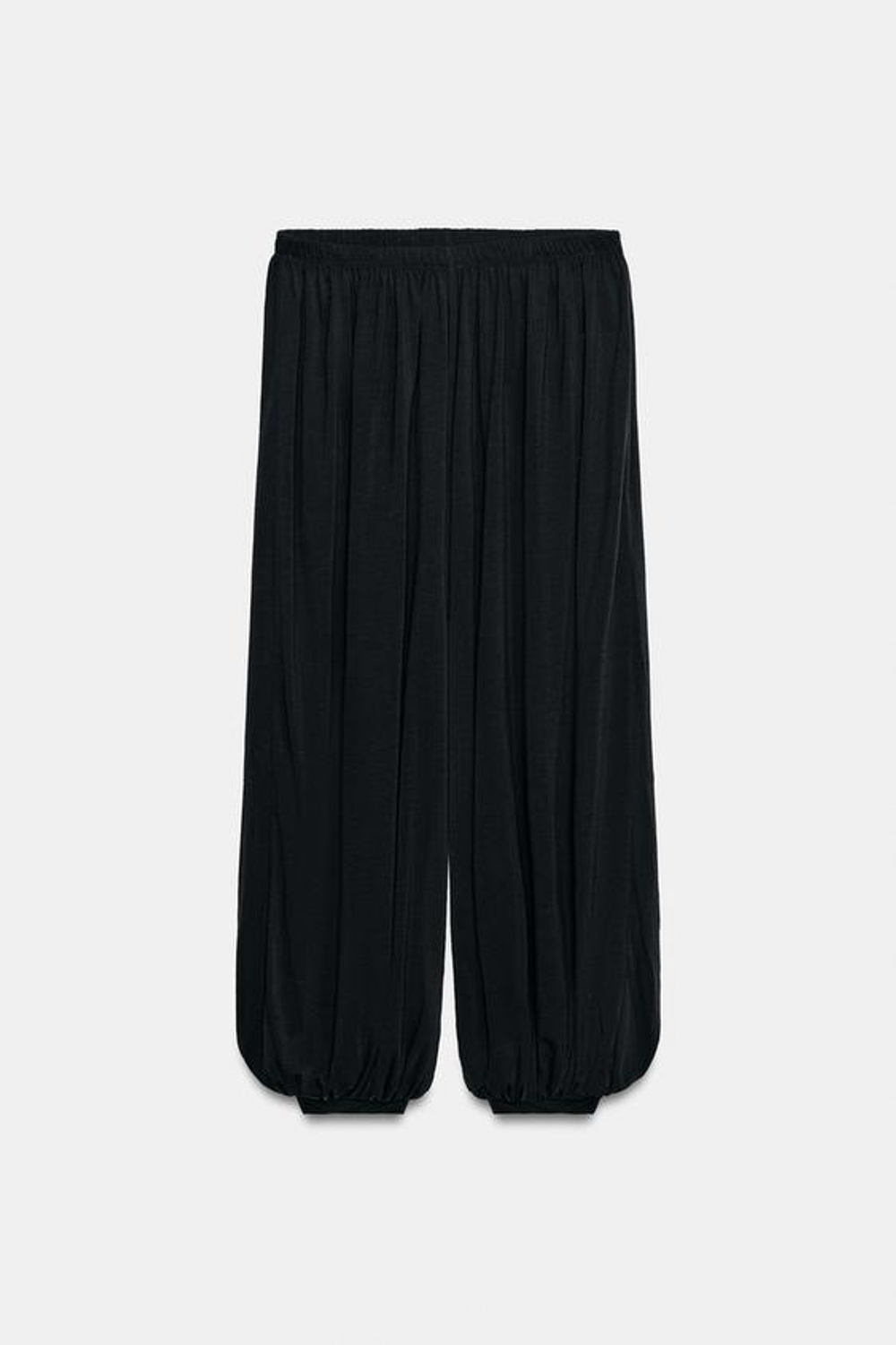 ZARA СВОБОДНЫЕ БРЮКИ-ШАРОВАРЫ, ЧЕРНЫЙ
