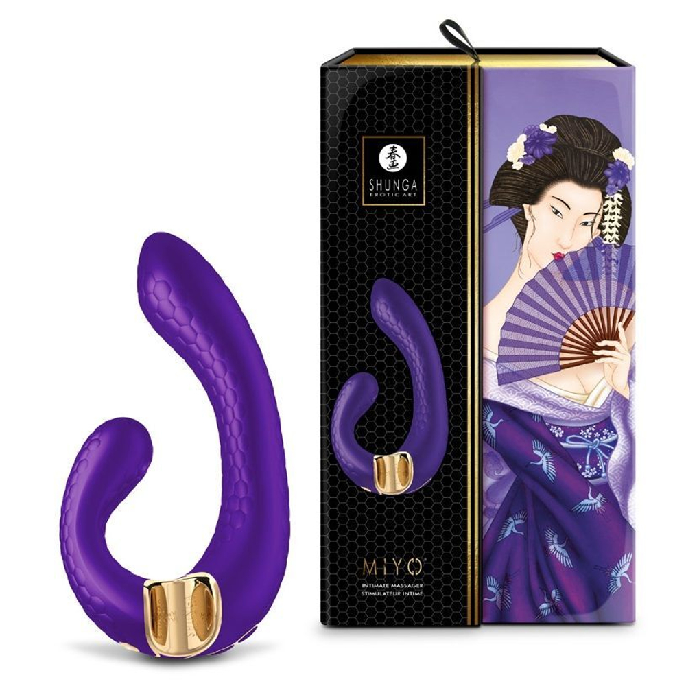 Вибростимулятор Shunga MIYO, гибкий, два мотора, 18,5 см