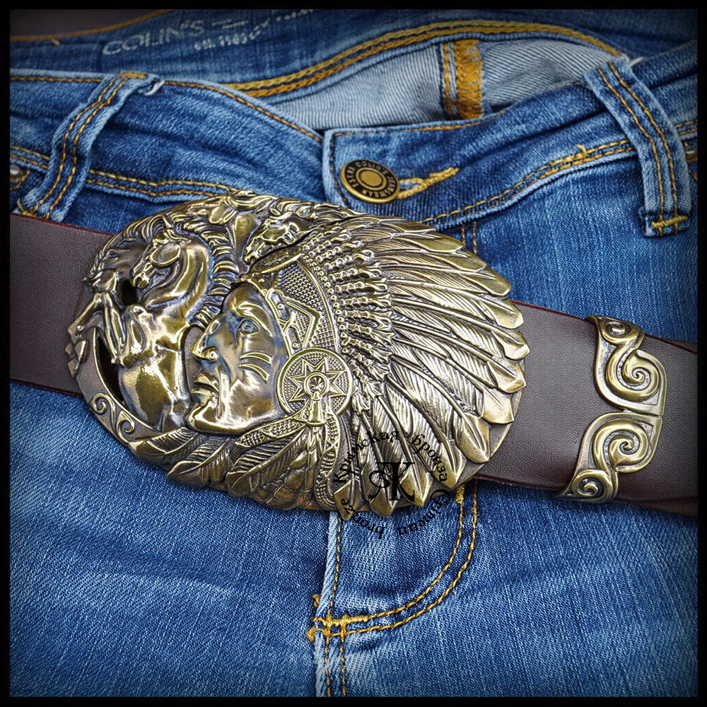 Пряжка для ремня "Вождь" , латунь