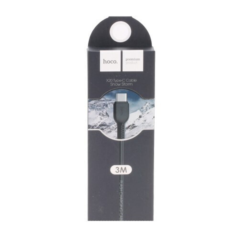 Кабель HOCO X20 USB-Type-C 2A 3м PVC Black