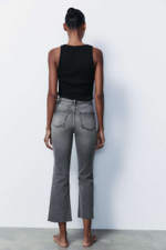 Джинсы trf cropped flare с высокой посадкой