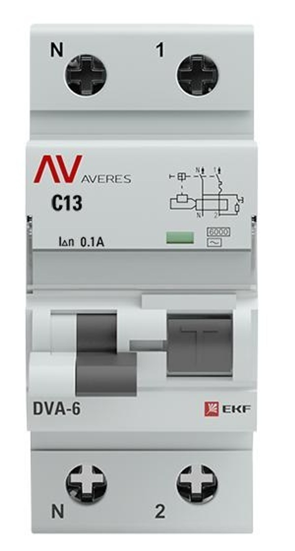 Автомат дифференциальный EKF rcbo6-1pn-13C-100-ac-av