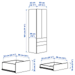 Шкаф - SMÅSTAD / SMАSTAD  IKEA /СМОСТАД  ИКЕА, 60x42x181 см, белый/серый