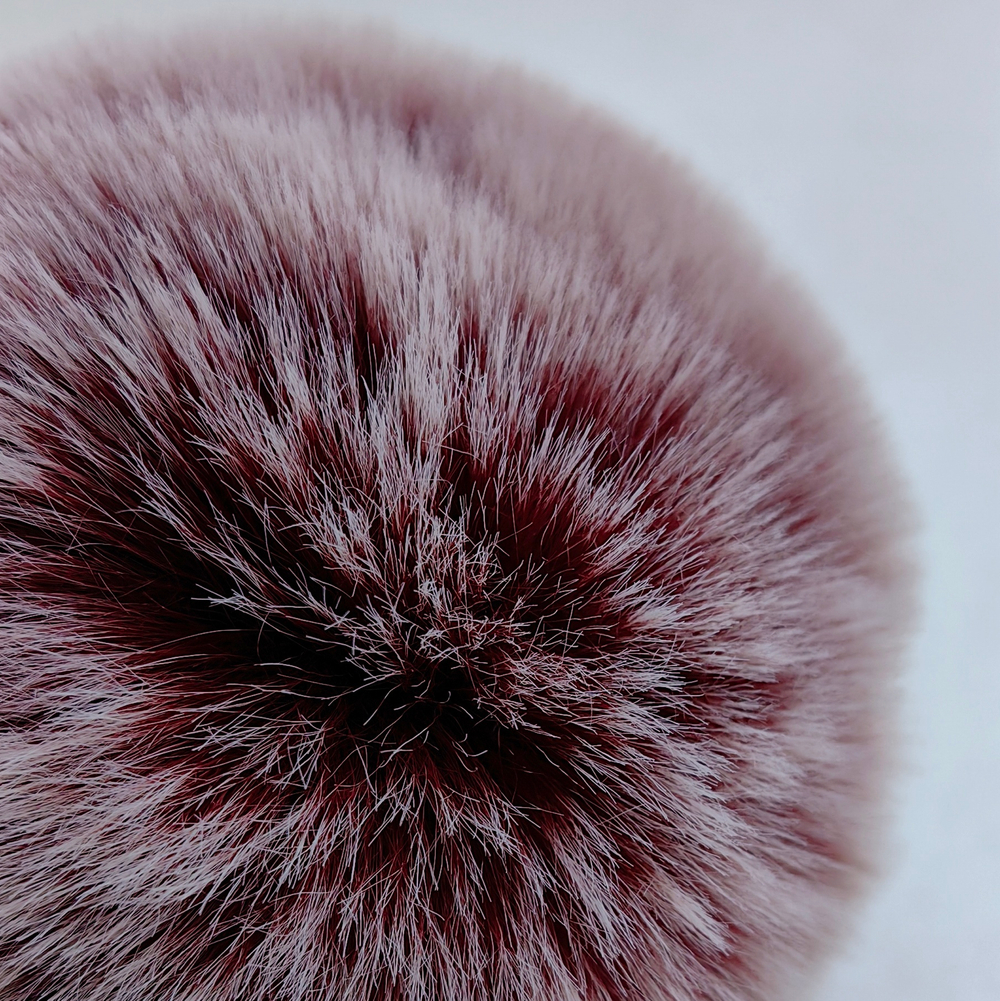 Помпон из искусственного меха "Мелированный бордовый" d=9 см