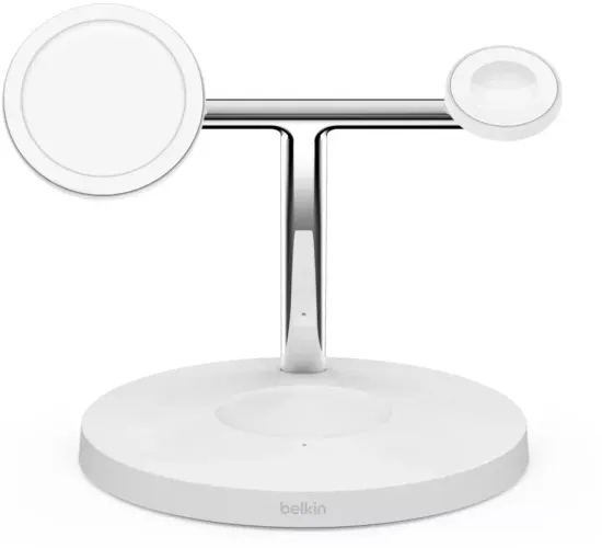 Беспроводное зарядное устройство Belkin MagSafe 3-in-1 Wireless Charger, белый WIZ009vfWH