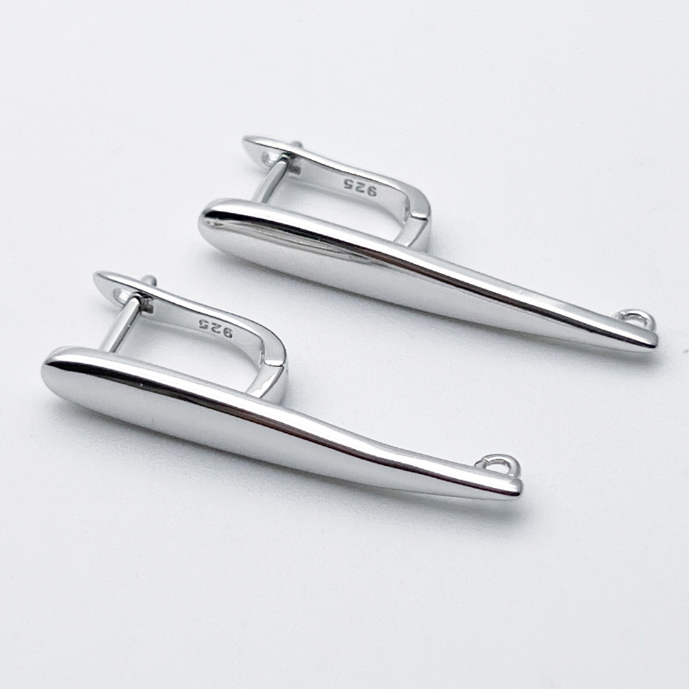 Ювелирные швензы с родиевым покрытием, размер 32*4,5 мм, цена за пару