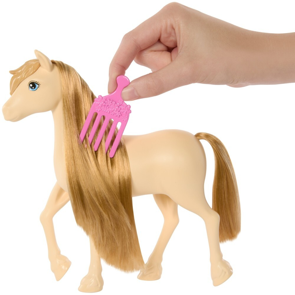Barbie - Лошадь Торнадо с яркими волосами для укладки + 8 аксессуаров HXJ36 / артикул   HXJ29 HXJ36  / GTIN 194735230952