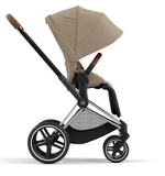 Коляска 3 в 1 Cybex Priam IV Chrome Brown complete и автокресло Aton S2 i-Size Ocean Blue Cozy Beige
