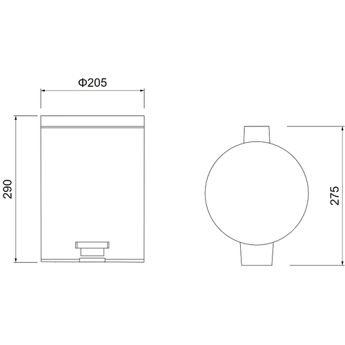 Ведро для мусора Aquatek AQ4991MB Черное матовое