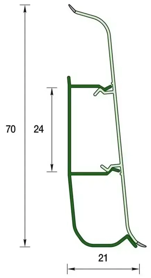 Плинтус напольный ПВХ "Деконика" 228 Дуб классик 2200х70х21 мм
