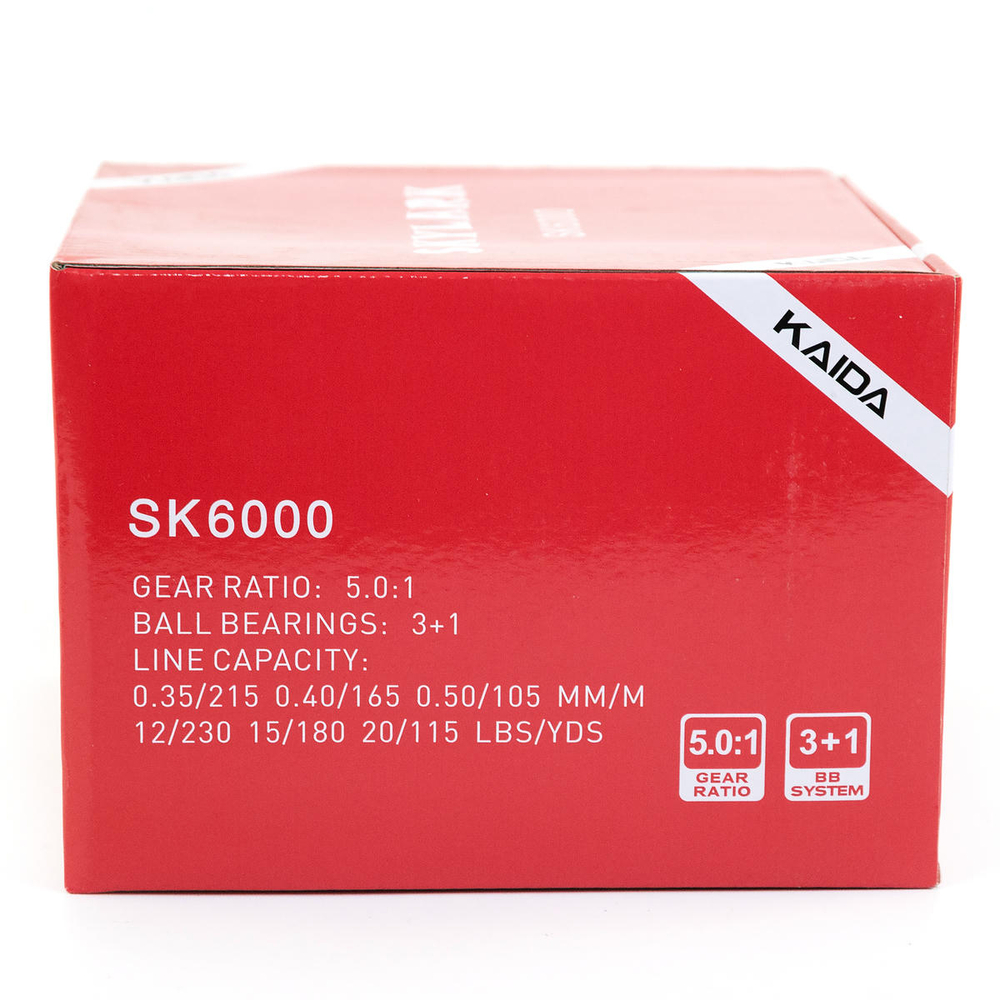 Безынерционная катушка 6000 Kaida SKYLARK (3+1BB, мет. шпуля), Красный